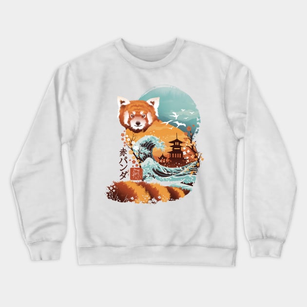 Ukiyo e Red Panda Crewneck Sweatshirt by DANDINGEROZZ